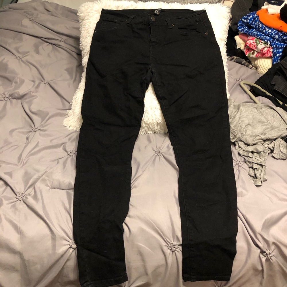 forever 21 basic black skinny jeans